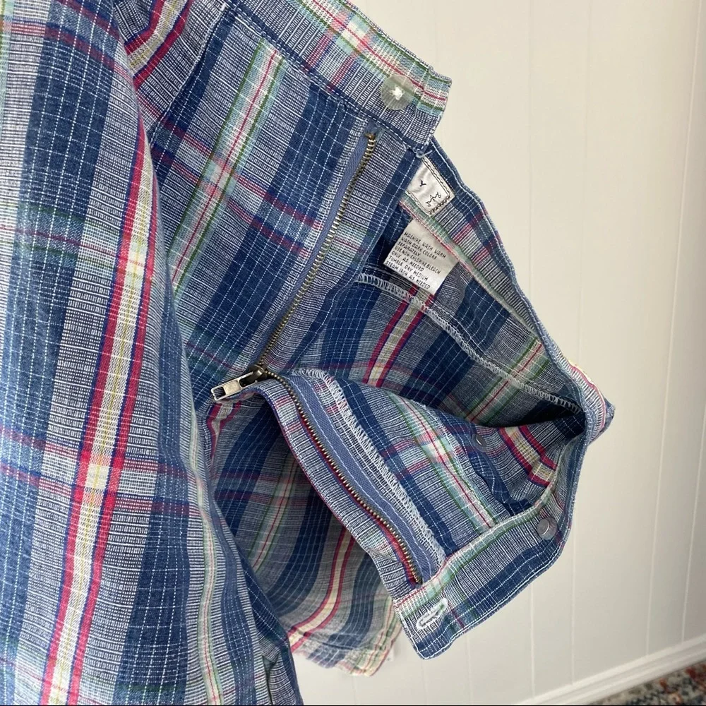 Vintage The Relay Company Plaid Button Front Skort Mini Skirt Size Small 26" - Picture 3 of 13